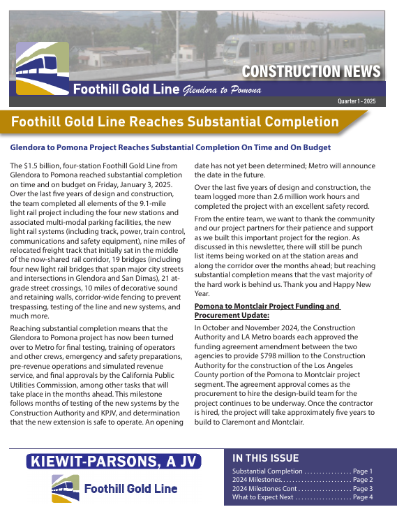 Gold Line reaches substantial completion